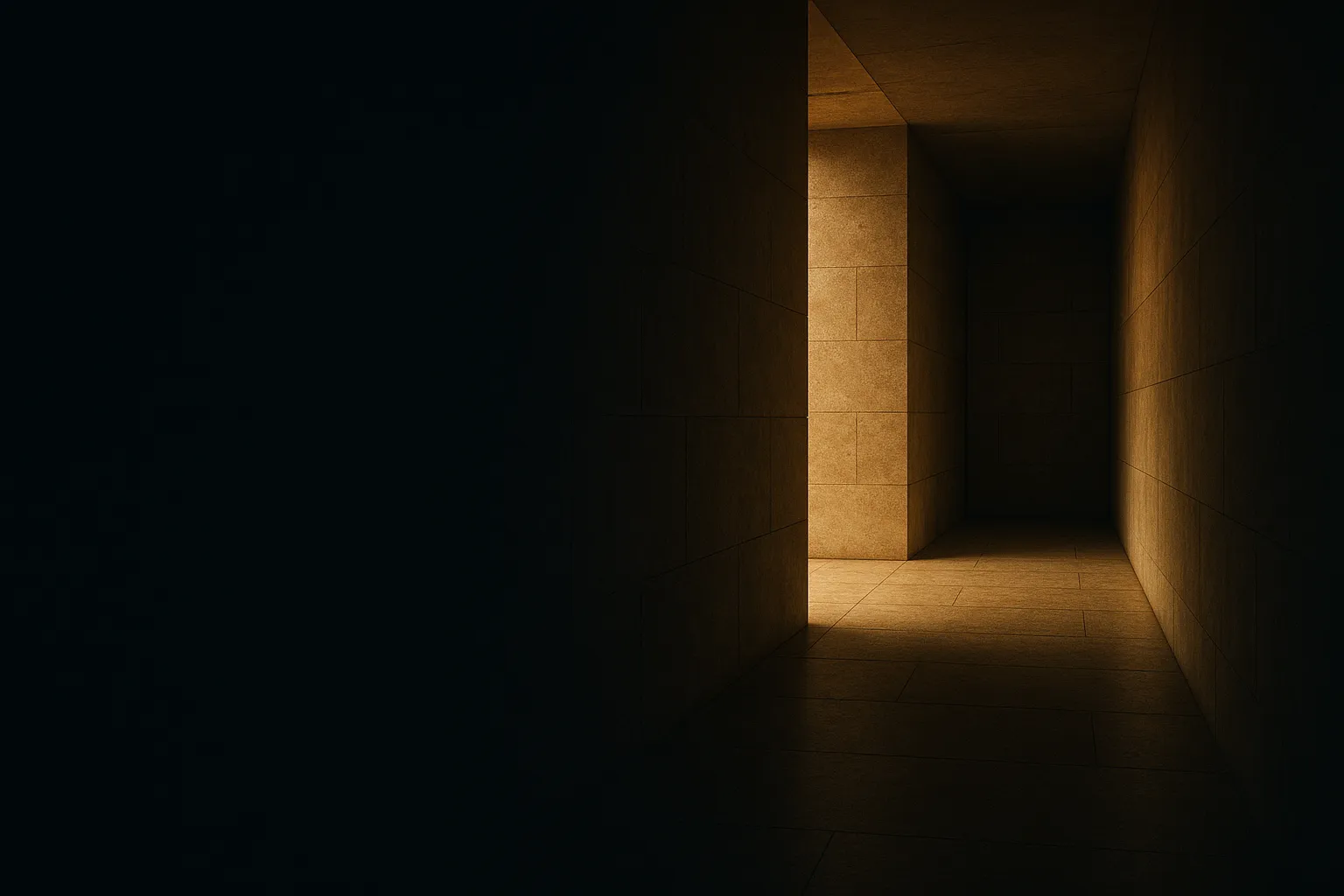Corredor de luz em interior minimalista - a escolha do regime